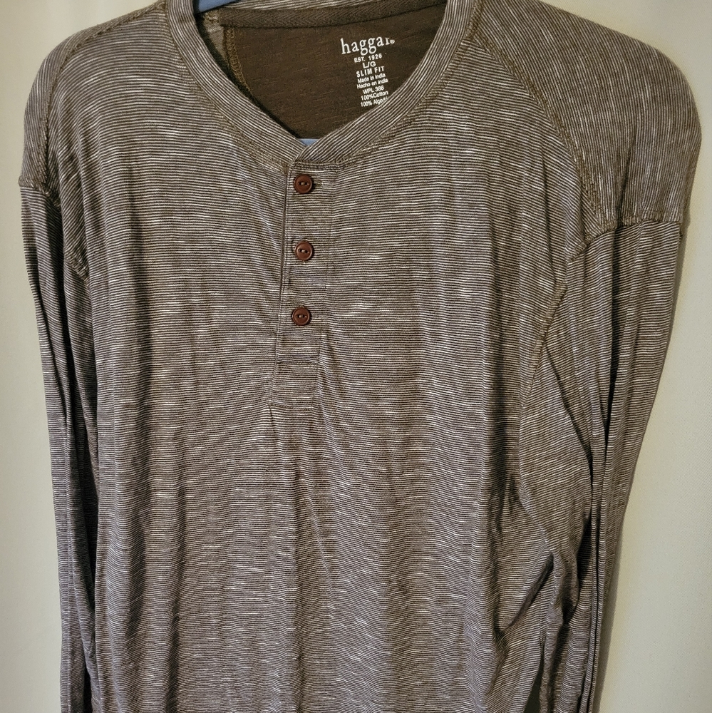 Haggard slim fit men's L long sleeved shirt